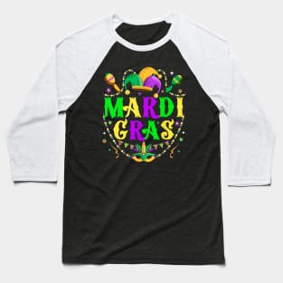 New Orleans Mardi Gras 2024 Party Mask Beads Party Hat Baseball T-Shirt